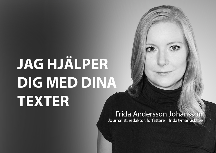 Frida Andersson Johansson, textproduktion, copy, content, jag hjälper dig med dina texter